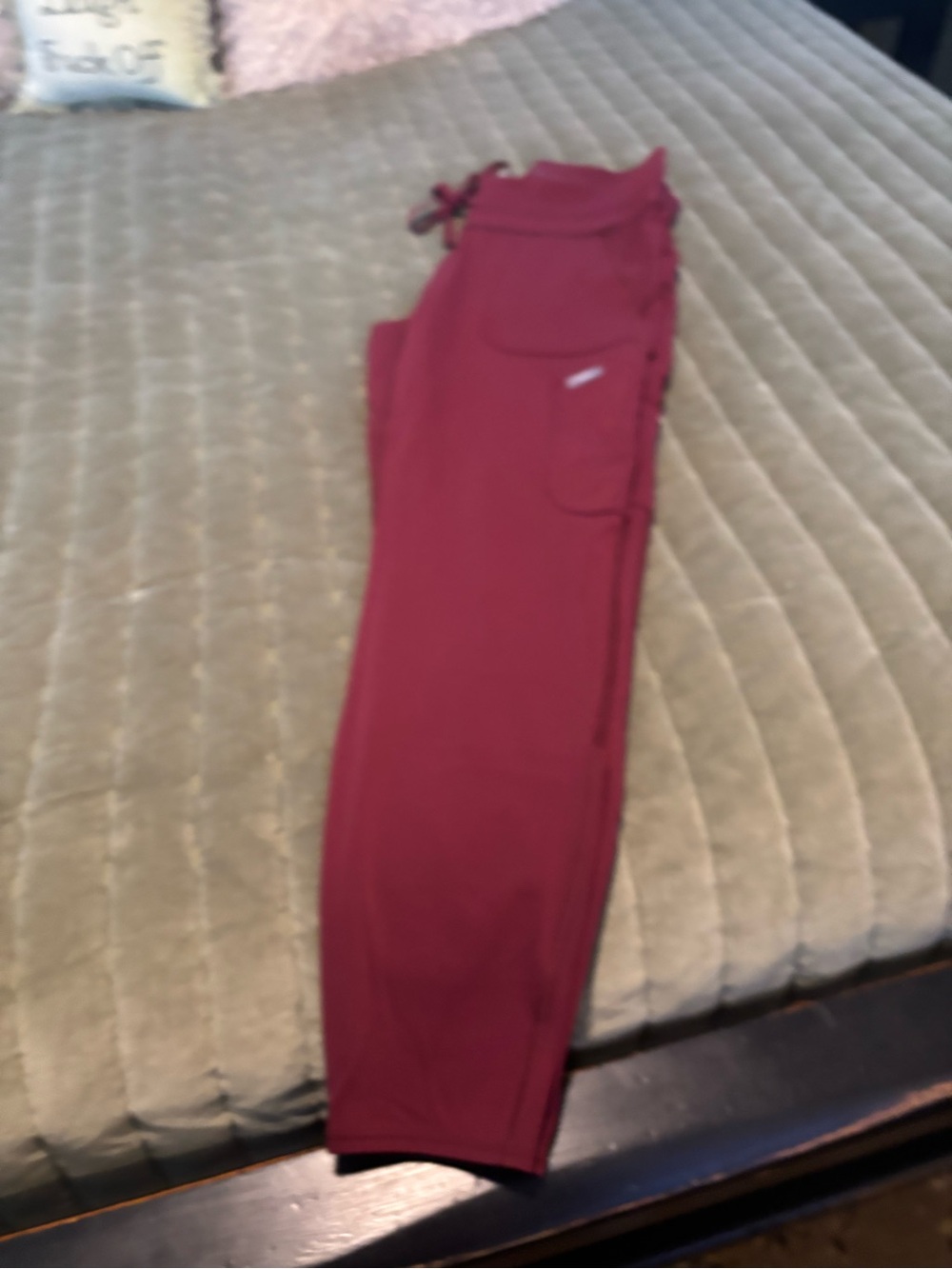 Figs Burgundy scrub leggings size Large